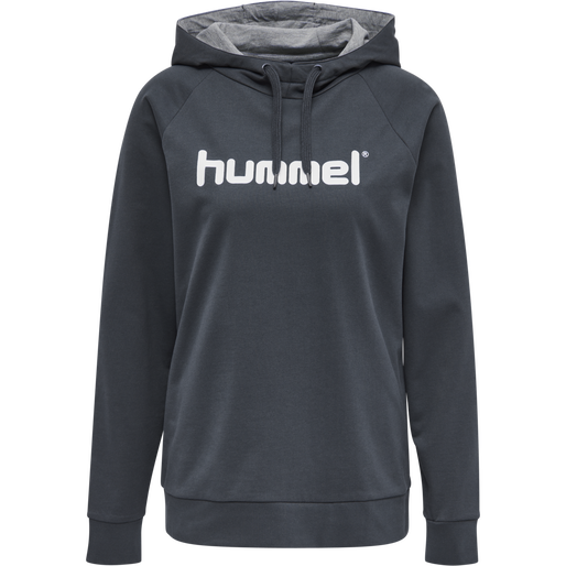HMLGO COTTON LOGO HOODIE WOMAN, INDIA INK HMLGO COTTON LOGO HOODIE WOMAN, INDIA INK, packshot