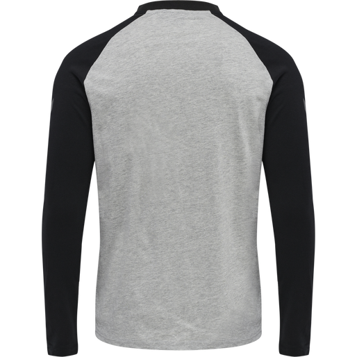 hmlLEGACY BLOCKED T-SHIRT L/S, GREY MELANGE, packshot