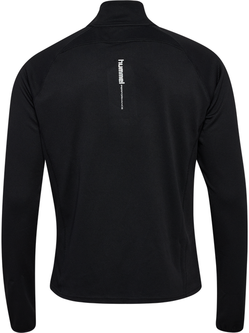 hmlPULSE HALF ZIP MIDLAYER, BLACK hmlPULSE HALF ZIP MIDLAYER, BLACK, packshot