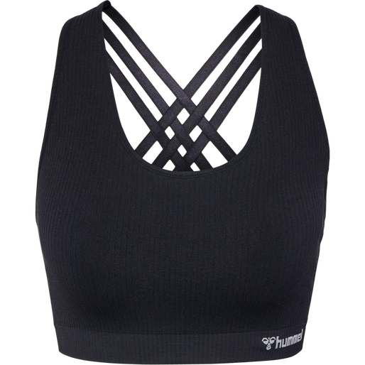 hmlMT REST SEAMLESS RIB SPORTS TOP, BLACK, packshot