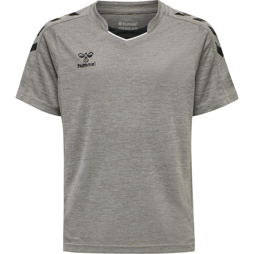 hmlCORE XK POLY JERSEY S/S KIDS, GREY MELANGE, packshot