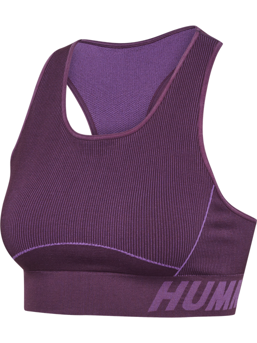 hmlTE CHRISTEL SEAMLESS SPORTS TOP, PLUM PERFECT/BELLFLOWER MELAN hmlTE CHRISTEL SEAMLESS SPORTS TOP, PLUM PERFECT/BELLFLOWER MELAN, packshot