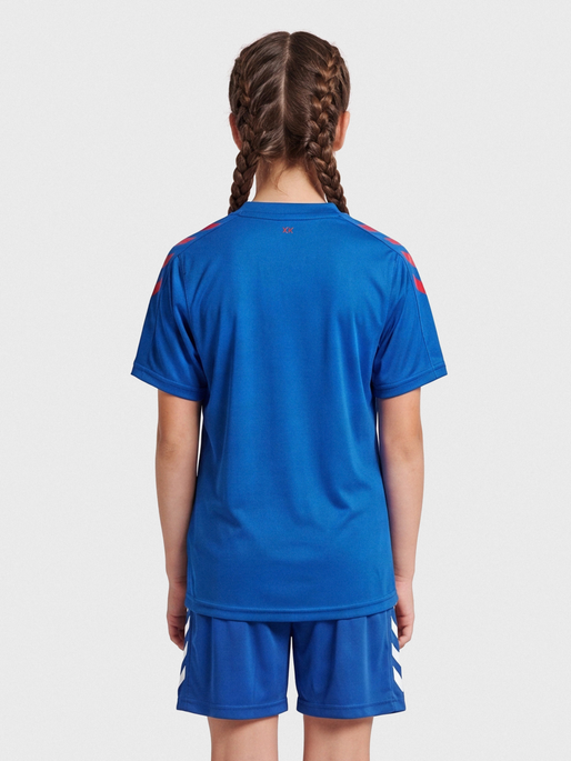 hmlCORE XK STRIPED JERSEY S/S KIDS, TRUE BLUE/TRUE RED, model