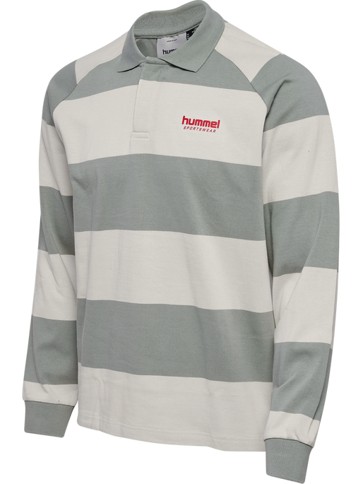 hmlLOOSE STRIPED POLO L/S, BELGIAN BLOCK, packshot