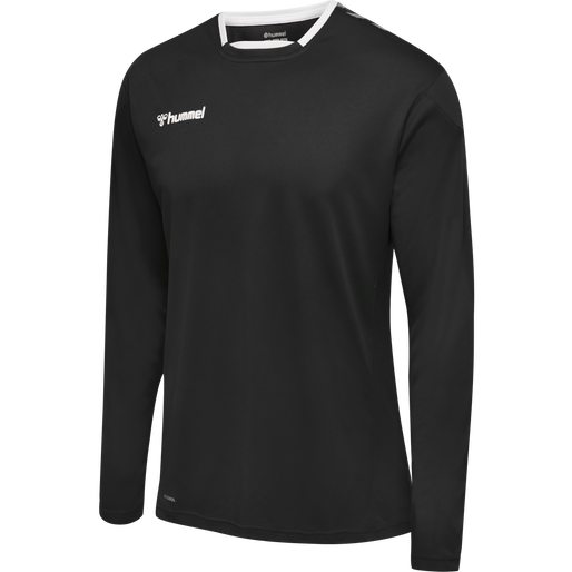 hmlAUTHENTIC KIDS POLY JERSEY L/S, BLACK/WHITE, packshot