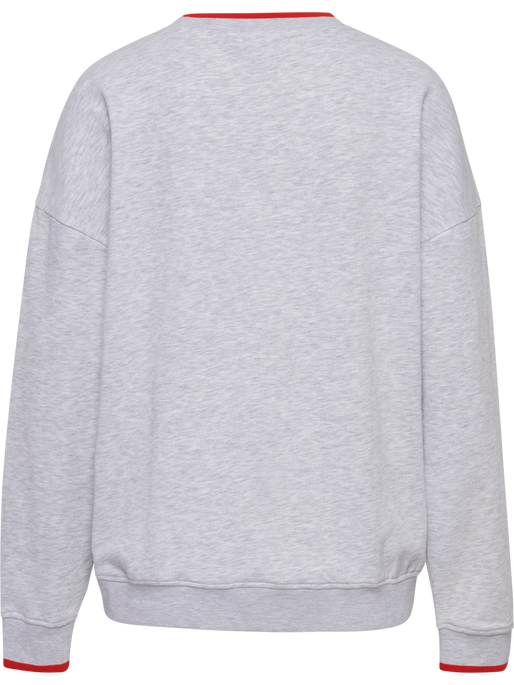 hmlFAST OVERSIZED CREW, LIGHT GREY MELANGE, packshot