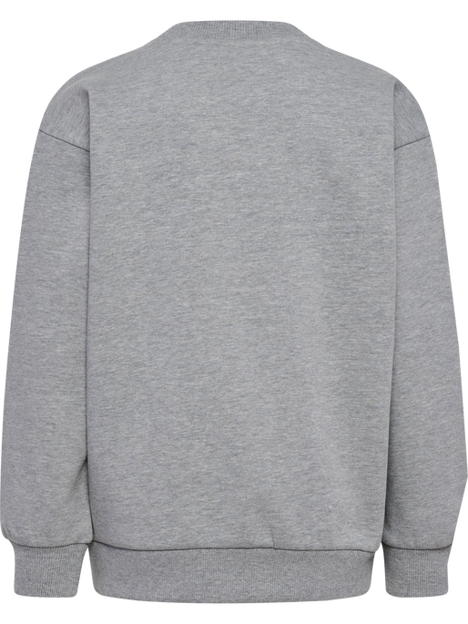 hmlJR LOOSE CREWNECK BEE, GREY MELANGE hmlJR LOOSE CREWNECK BEE, GREY MELANGE, packshot