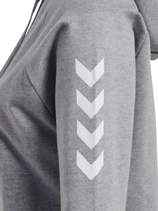 HMLGO COTTON HOODIE WOMAN, GREY MELANGE, packshot