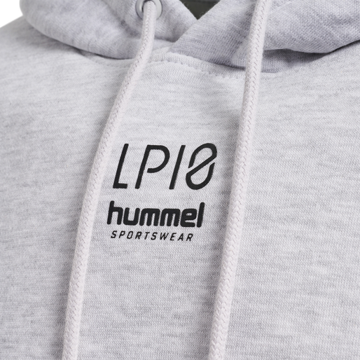 hmlLP10 BOXY SWEAT HOODIE, LIGHT GREY MELANGE hmlLP10 BOXY SWEAT HOODIE, LIGHT GREY MELANGE, packshot