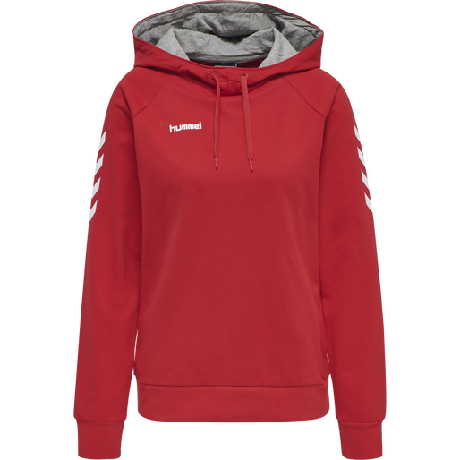 HMLGO COTTON HOODIE WOMAN, TRUE RED, packshot