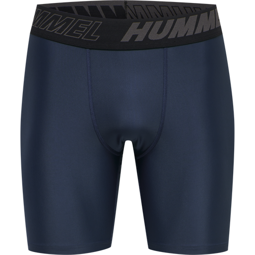 hmlTE TOPAZ 2-PACK TIGHT SHORTS, BLACK/INSIGINA BLUE, packshot