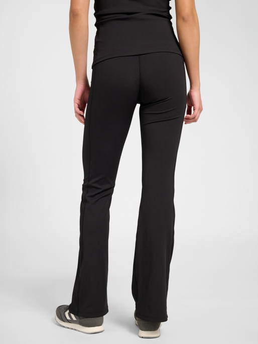 hmlPRIMA RIB STRAIGHT LEG HW TIGHTS, BLACK, model