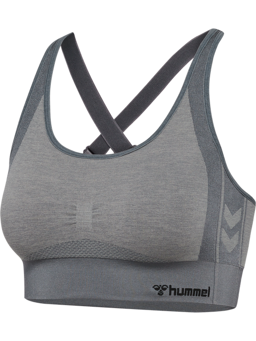 hmlMT SHINE SEAMLESS SPORTS BRA, QUIET SHADE/SHARKSKIN MELANGE, packshot