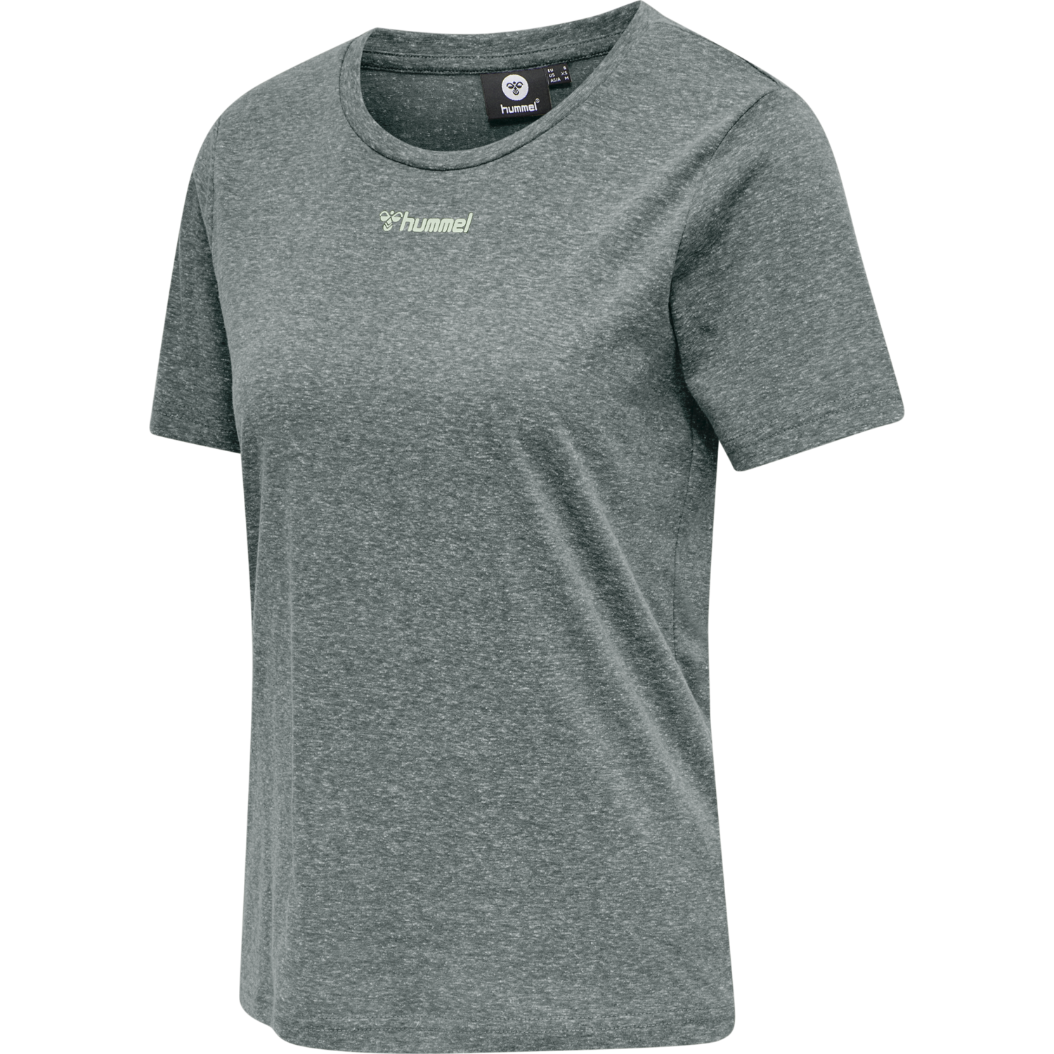 hmlZANDRA T-SHIRT, DARKEST SPRUCE MELANGE, packshot