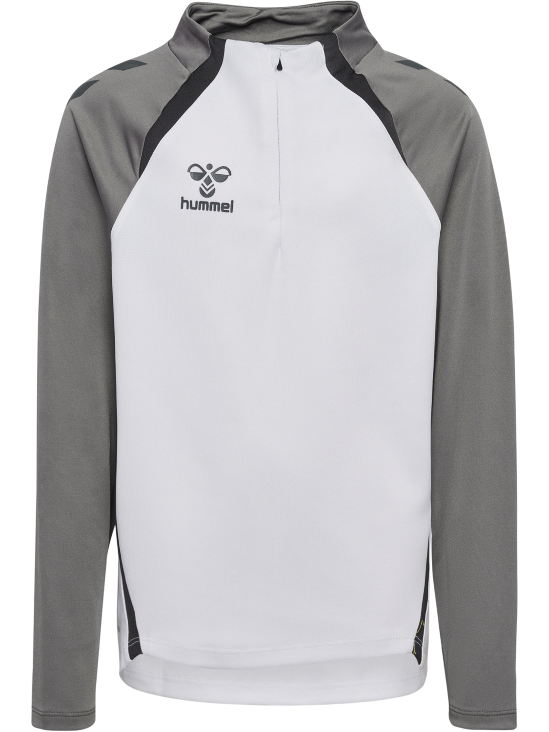 hmlLEAD 2.0 HALF ZIP KIDS, WHITE/STEEL GRAY, packshot