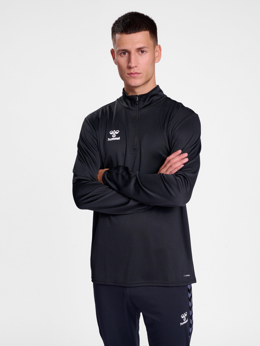 hmlESSENTIAL HALF-ZIP, BLACK, model