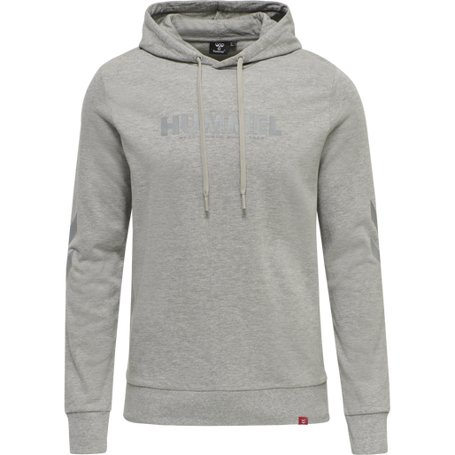 hmlLEGACY LOGO HOODIE PLUS, GREY MELANGE, packshot