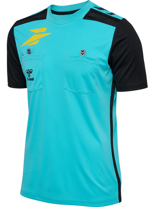 FFHB NEW REFEREE JERSEY S/S, SCUBA BLUE WO SPONSOR, packshot