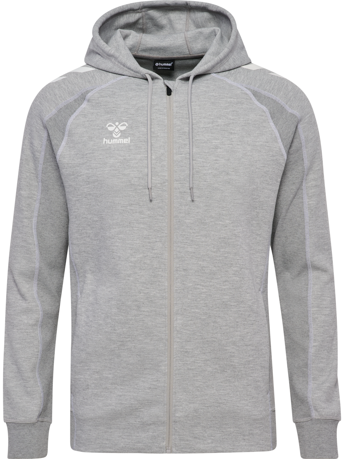 hmlMOVE 2.0 ZIP HOODIE, GREY MELANGE, packshot