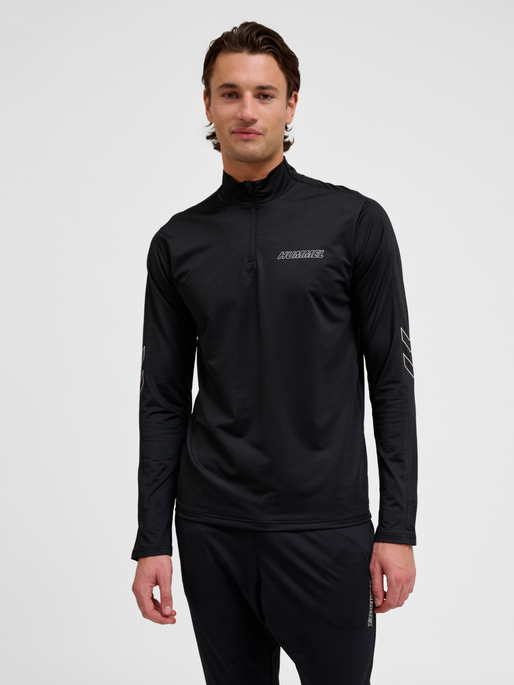 hmlTE STRENGTH PL HALF ZIP, BLACK, model