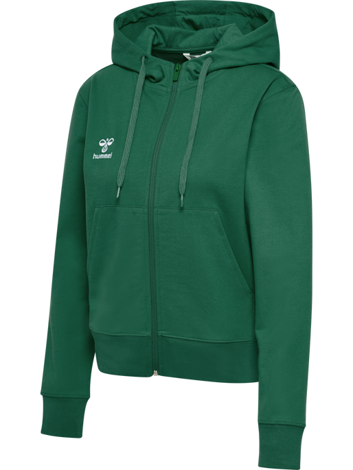 hmlGO 2.0 ZIP HOODIE WOMAN, EVERGREEN hmlGO 2.0 ZIP HOODIE WOMAN, EVERGREEN, packshot