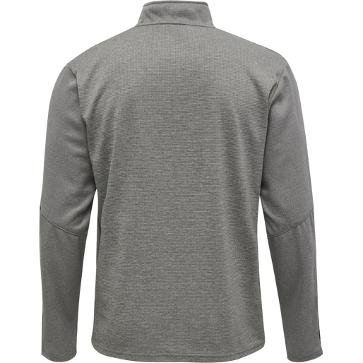 hmlAUTHENTIC HALF ZIP SWEATSHIRT, GREY MELANGE, packshot