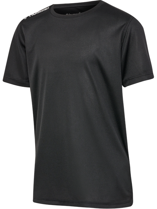 hmlRUN JERSEY S/S KIDS, BLACK, packshot