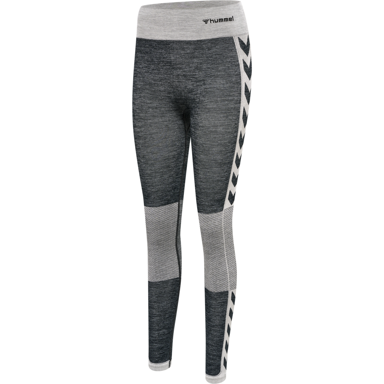 hmlCLEA SEAMLESS MID WAIST TIGHTS, BLACK/WHITE MELANGE, packshot