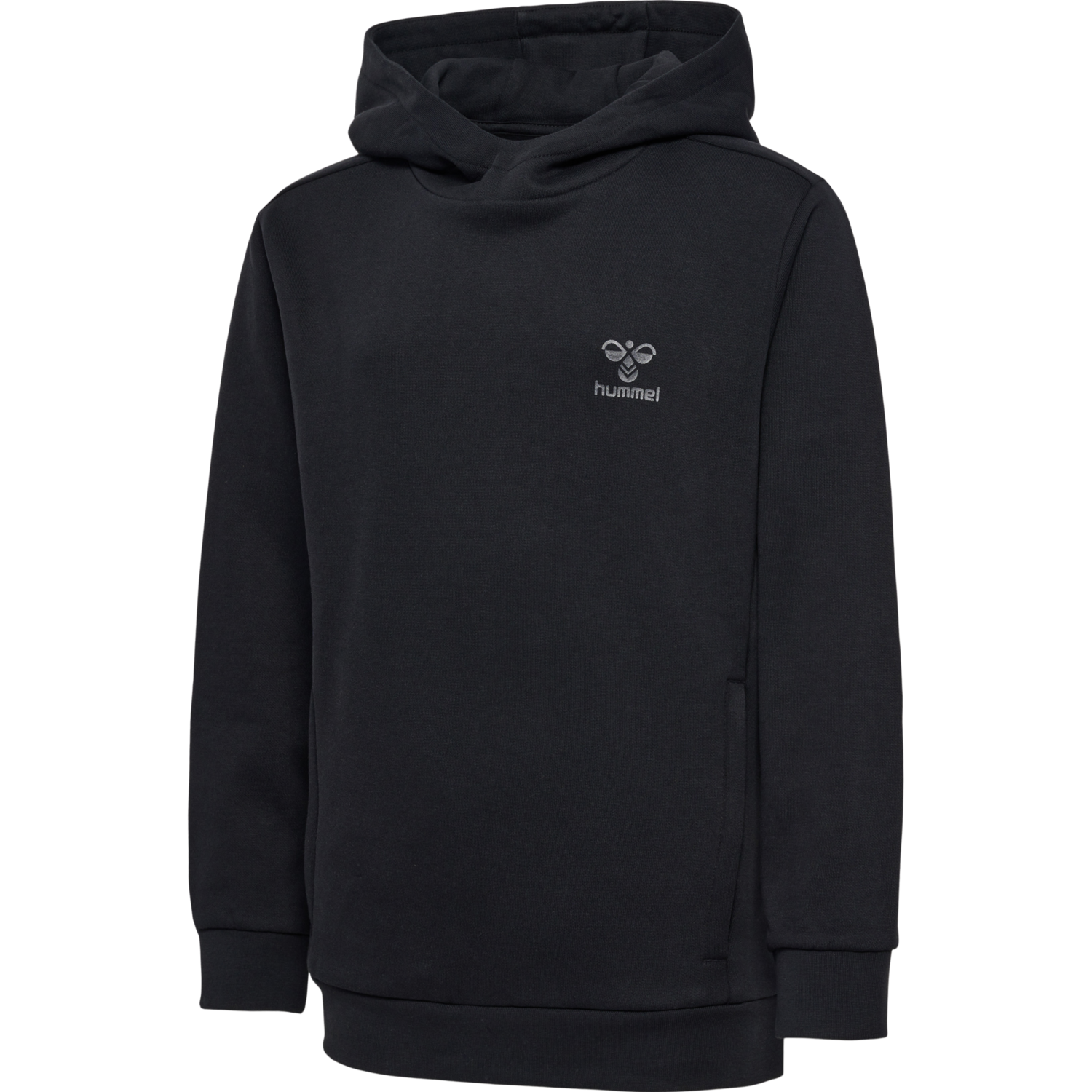 hmlOFFGRID HOODIE KIDS, JET BLACK/FORGED IRON, packshot