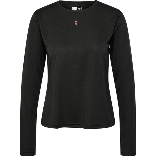 hmlMT FRI MESH T-SHIRT L/S, BLACK, packshot