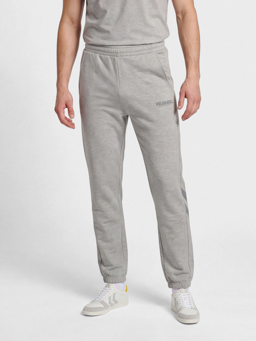 hmlLEGACY REGULAR PANTS PLUS, GREY MELANGE, model