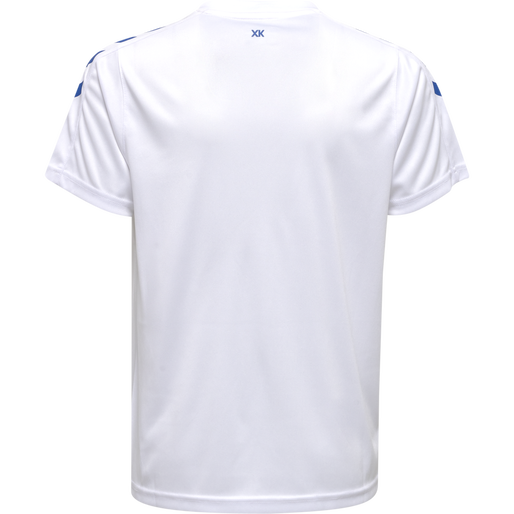 hmlCORE XK POLY JERSEY S/S KIDS, WHITE/TRUE BLUE, packshot