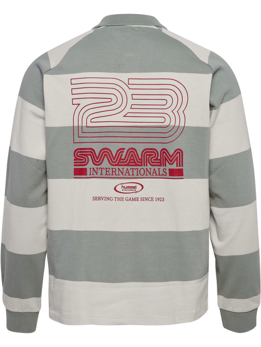 hmlLOOSE STRIPED POLO L/S, BELGIAN BLOCK, packshot
