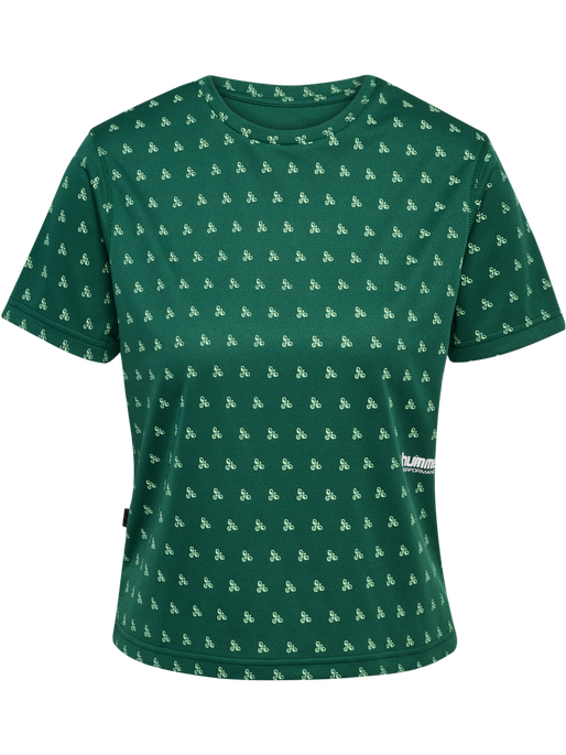 hmlPULSE AOP WORKOUT W T-SHIRT S/S, VERDANT GREEN hmlPULSE AOP WORKOUT W T-SHIRT S/S, VERDANT GREEN, packshot