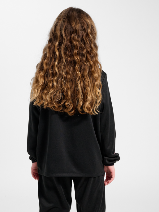 hmlSHIMMER HALF ZIP KIDS, BLACK/BRIDAL ROSE, model