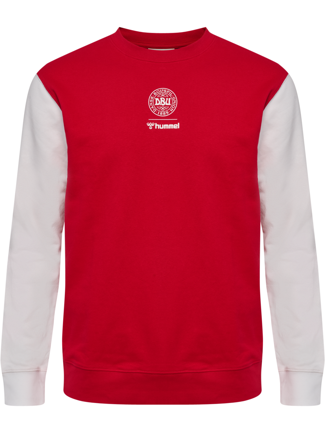 DBU 26 FAN RED-WHITE CREW NECK, TANGO RED/WHITE, packshot