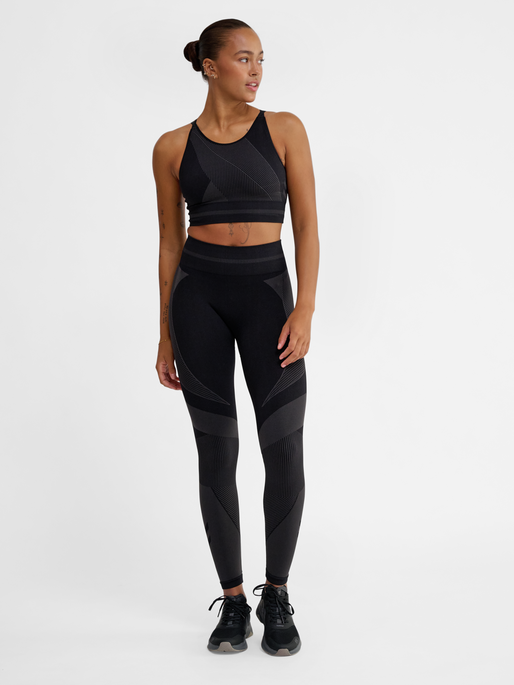 hmlUNITY SEAMLESS MID WAIST TIGHTS, BLACKENED PEARL, model