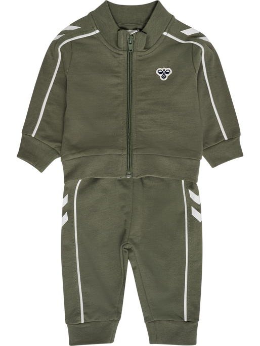 hmlMINI CO REG TRACK SUIT, DUSTY OLIVE, packshot