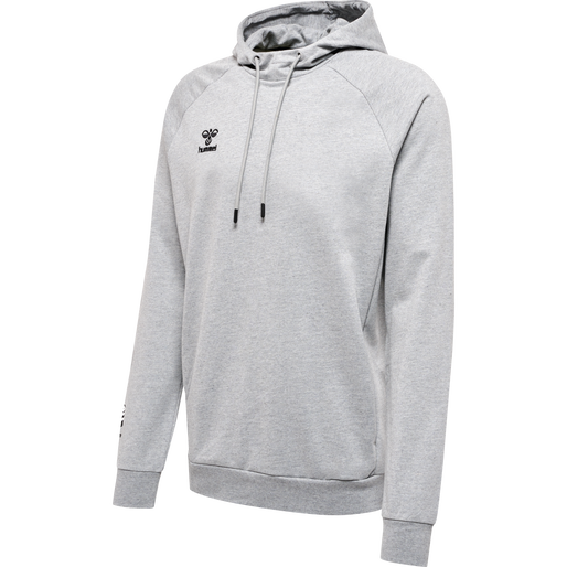 hmlMOVE GRID COTTON HOODIE, GREY MELANGE, packshot