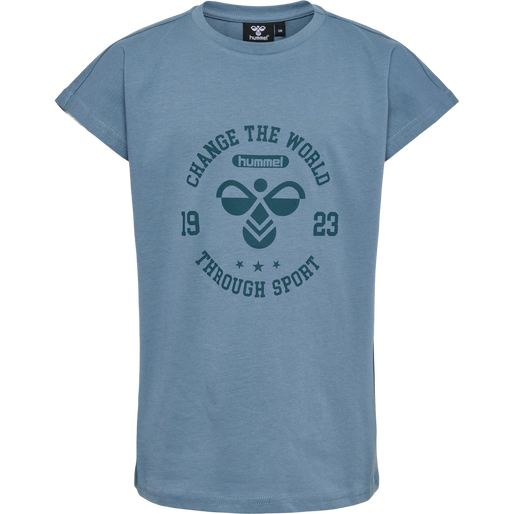 hmlMALIN T-SHIRT S/S, BLUE MIRAGE, packshot