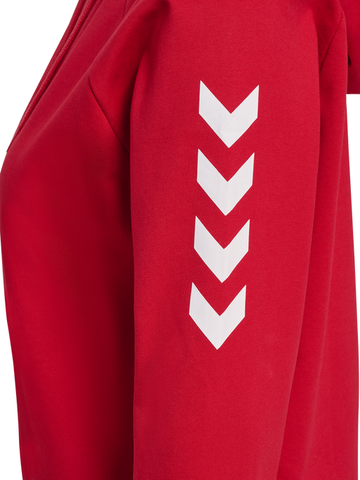 HMLGO COTTON ZIP HOODIE WOMAN, TRUE RED HMLGO COTTON ZIP HOODIE WOMAN, TRUE RED, packshot