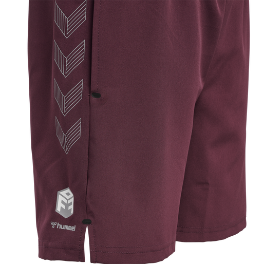 hmlMOVE GRID WOVEN SHORTS KIDS, GRAPE WINE, packshot