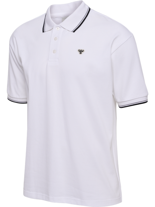 hmlLOOSE POLO SHIRT S/S BEE, WHITE, packshot