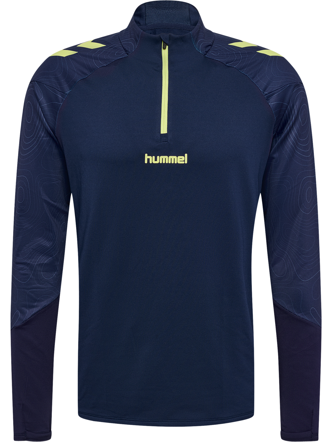 hmlBLAZE 2.0 TRAINING HALF ZIP, MARINE/SHADOW LIME, packshot