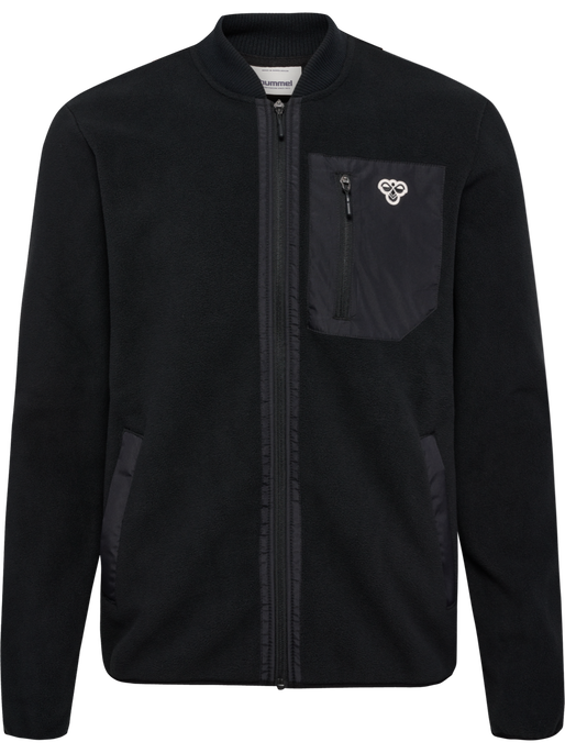 hmlFLEECE ZIP JACKET BEE, BLACK, packshot
