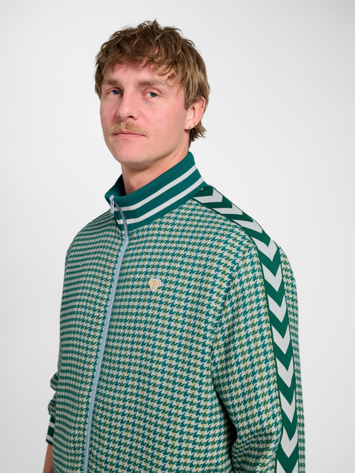 Pepita Woven Logotape Trackjacket, YELLOW/LIGHT BLUE/TEAL, model