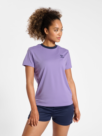 hmlSTALTIC POLY JERSEY S/S WOMAN, PAISLEY PURPLE, model