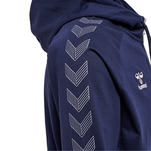 hmlMOVE GRID COTTON ZIP HOODIE, MARINE, packshot