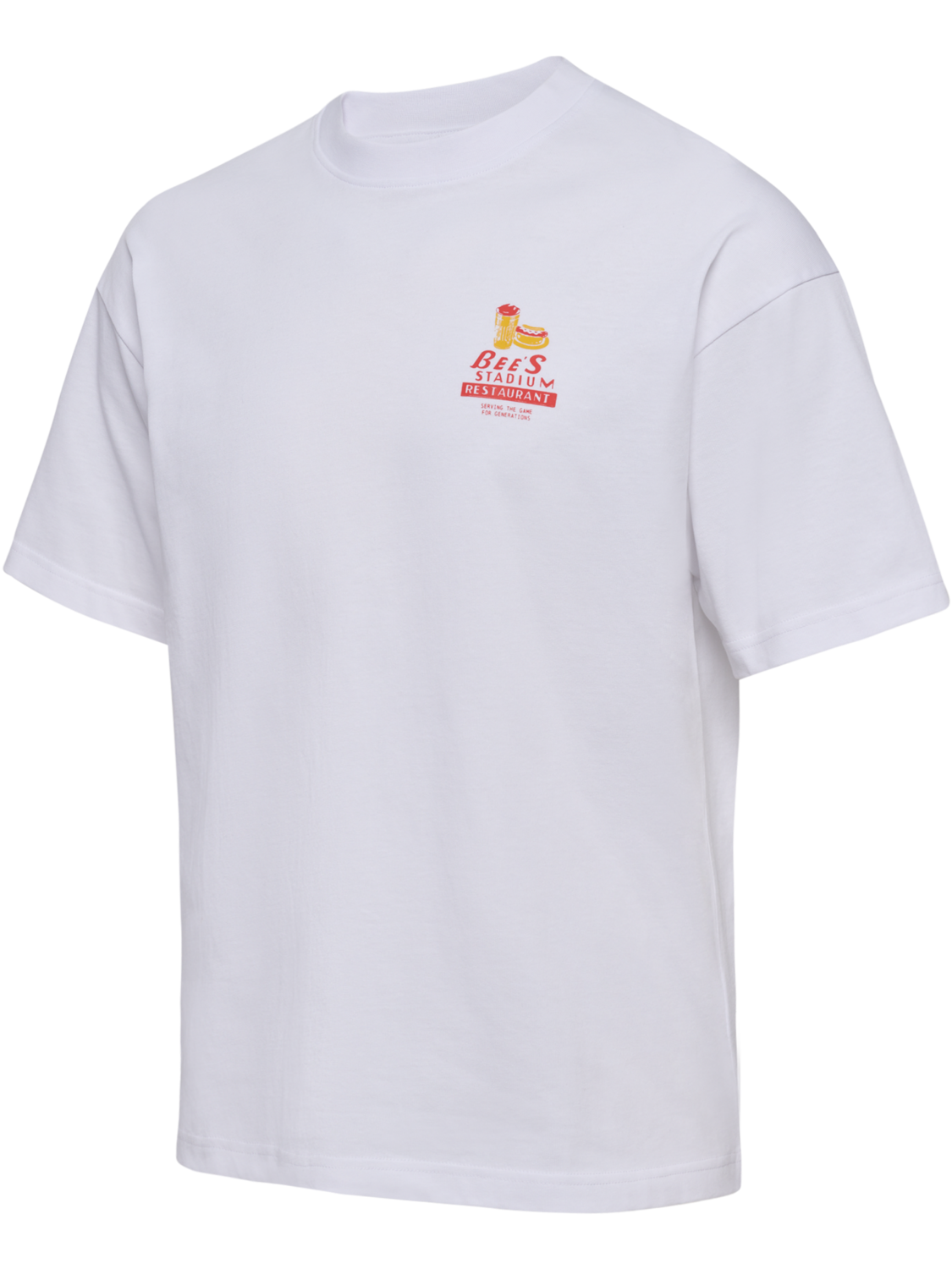 hmlLOOSE T-SHIRT S/S BEES STADIUM, WHITE/PAPRIKA, packshot