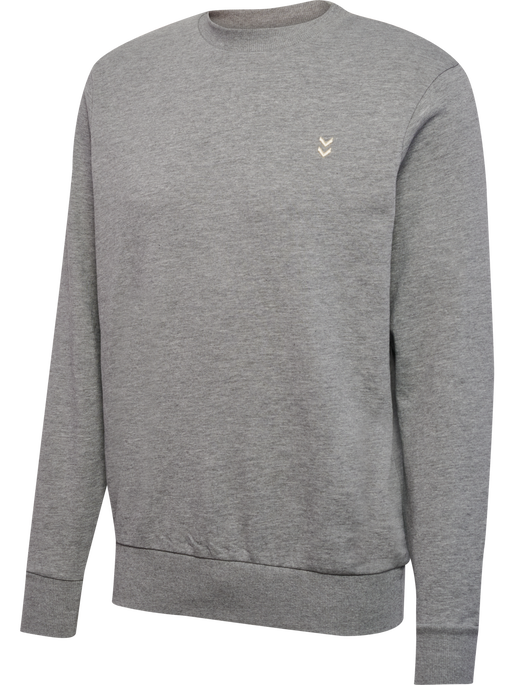 hmlPULSE SWEAT CREWNECK, GREY MELANGE, packshot